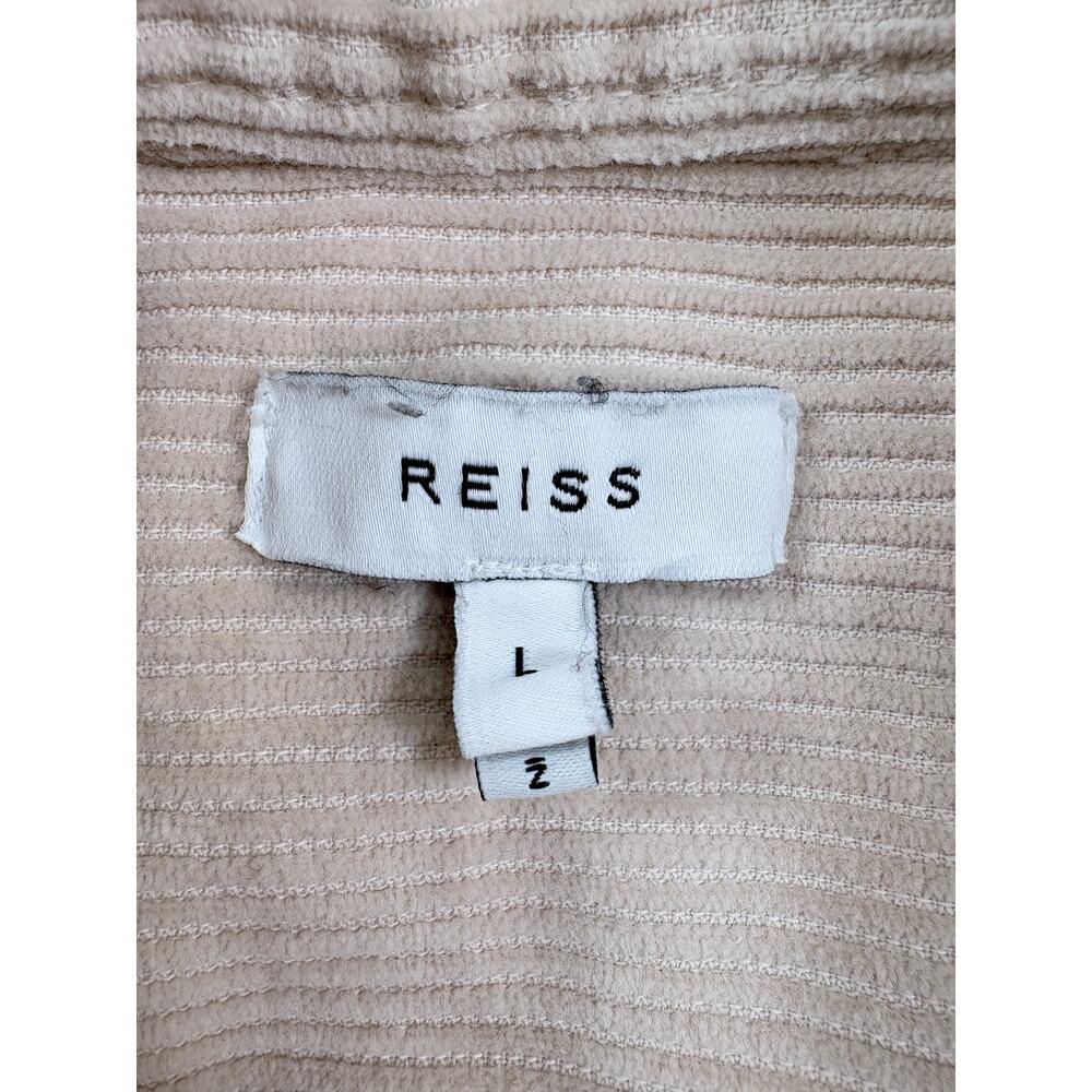 Quiet Luxury Minimalist Corduroy Overshirt REISS Bonucci Mink Cozy Men’s Large - Picture 4 of 10